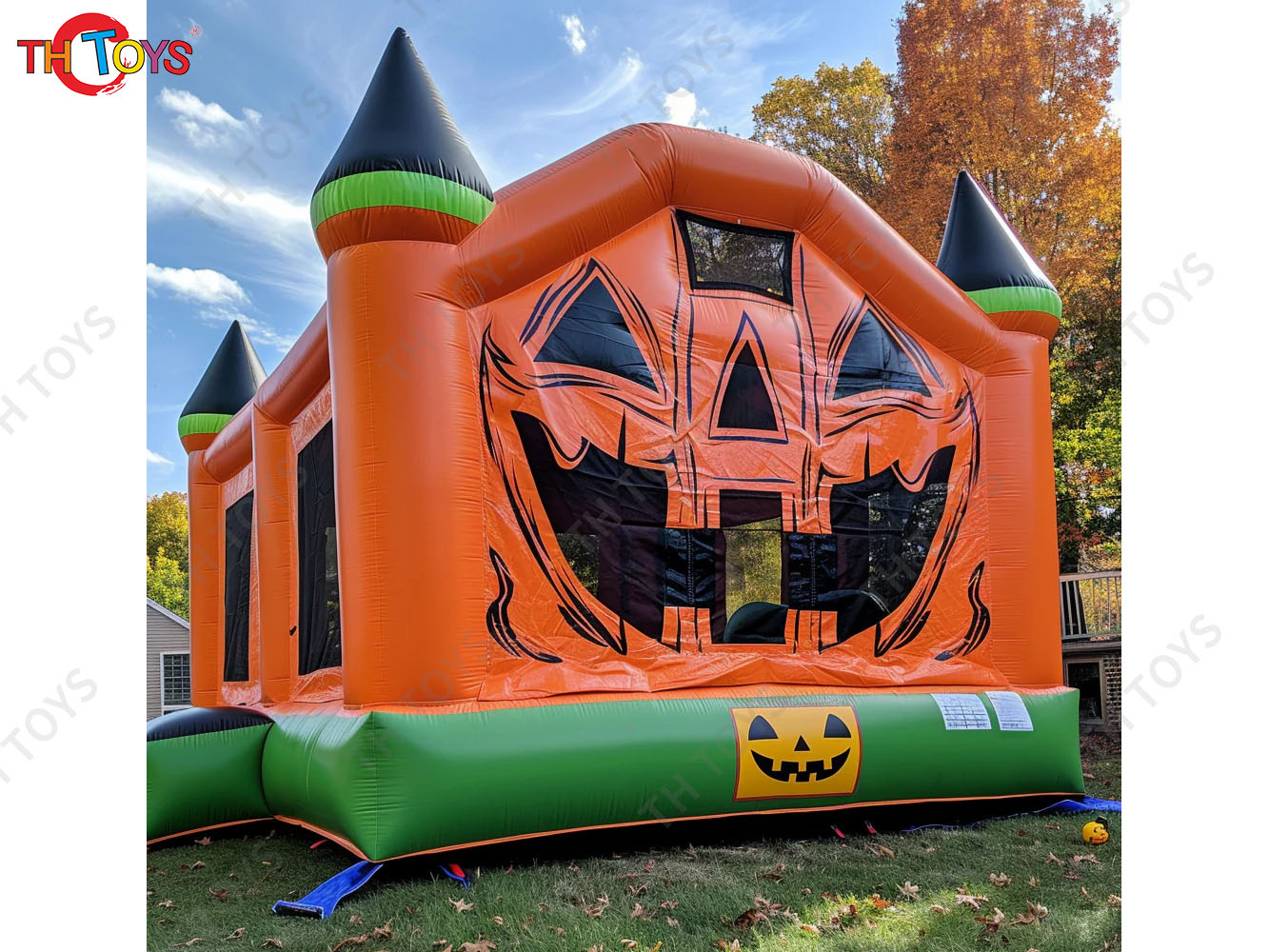 Inflatable Trampoline Bouncy Castle Jumping House With Blower Inflatable Bouncer Castle Kids Backyard Halloween Bounce House
