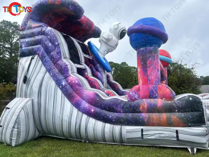 Commercial Astronaut Slide Inflatable Water Slide with Pool, space astronaut design inflatable bouncy Slide