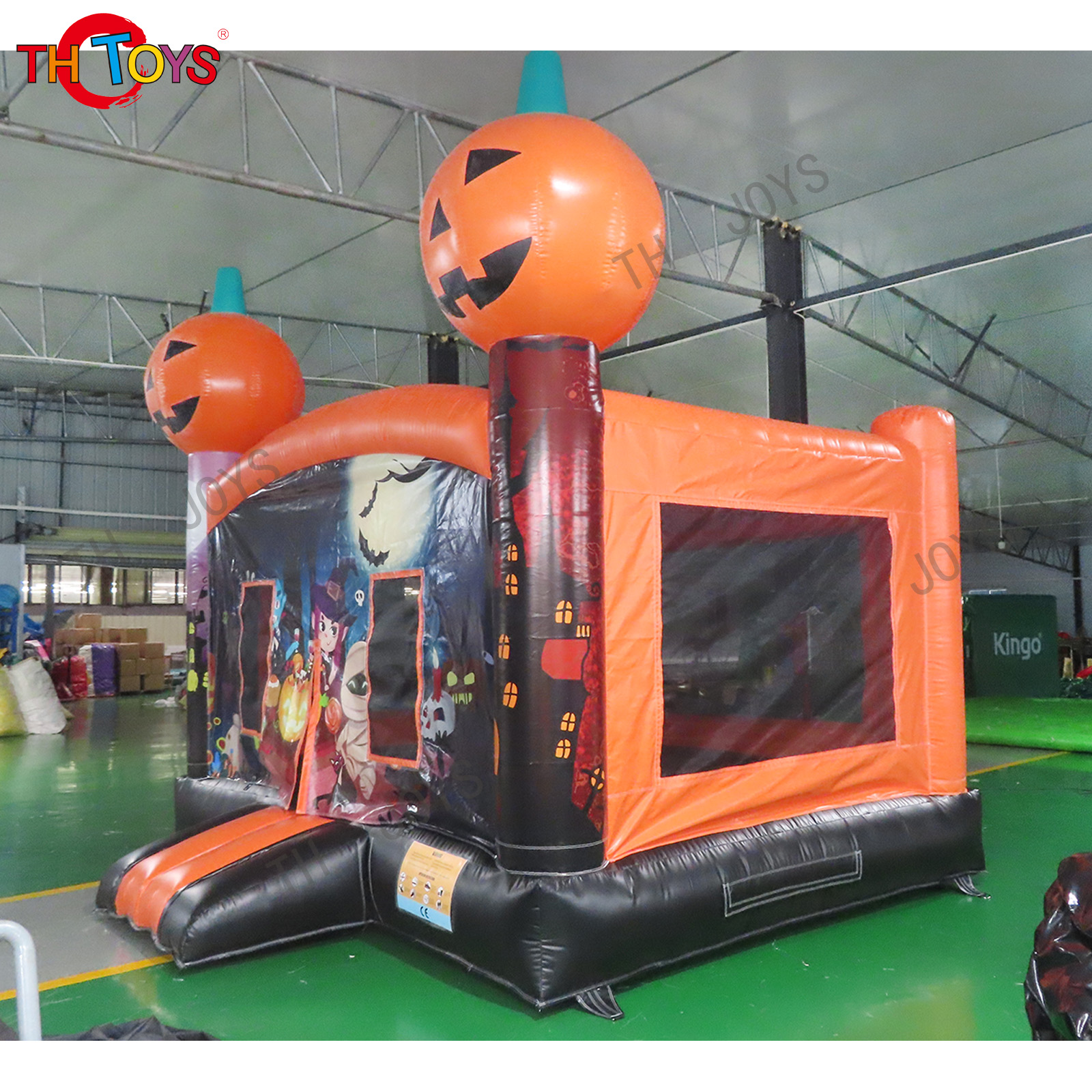 Hot Sale Kids Bouncing Castle Pumpkin Inflatable Halloween Bounce House 13ft Bouncer