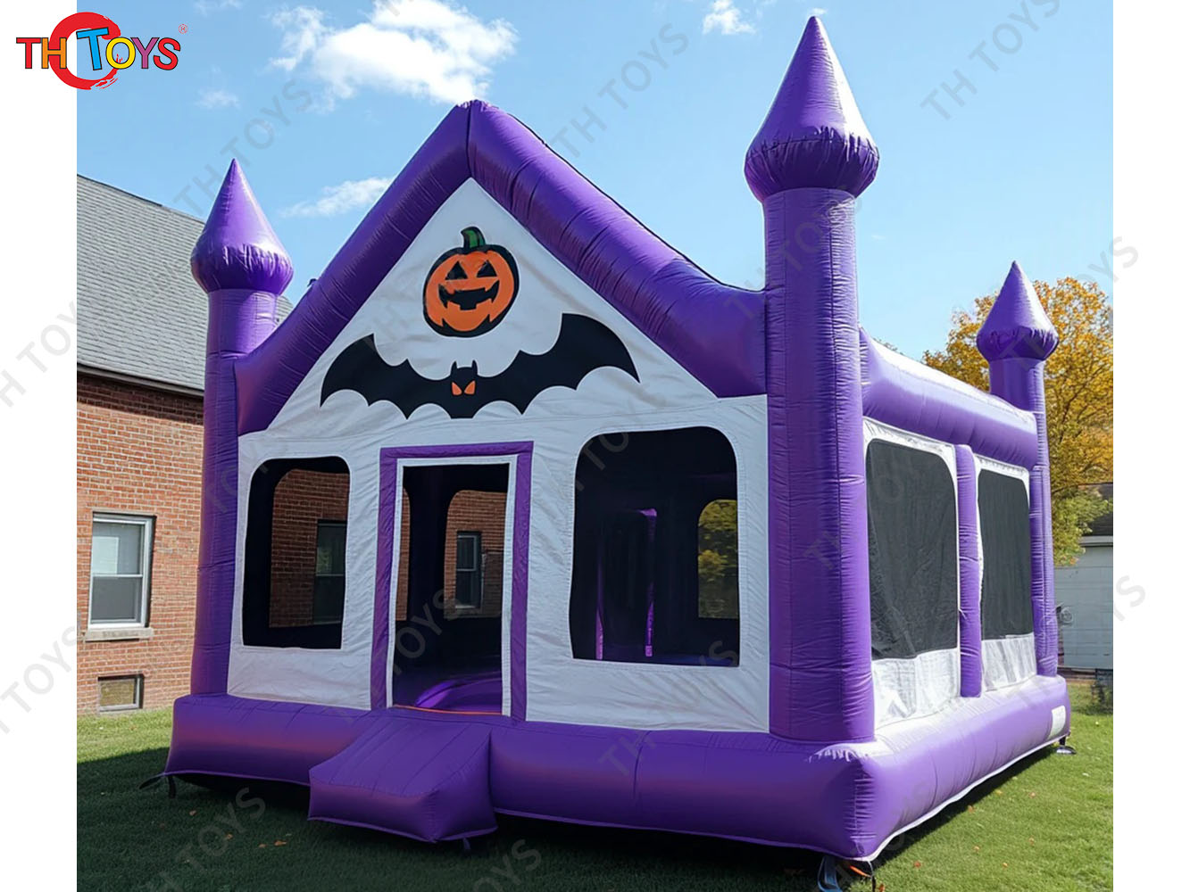 New Halloween Inflatable Castle Bouncy House pumpkin jumper house for sale
