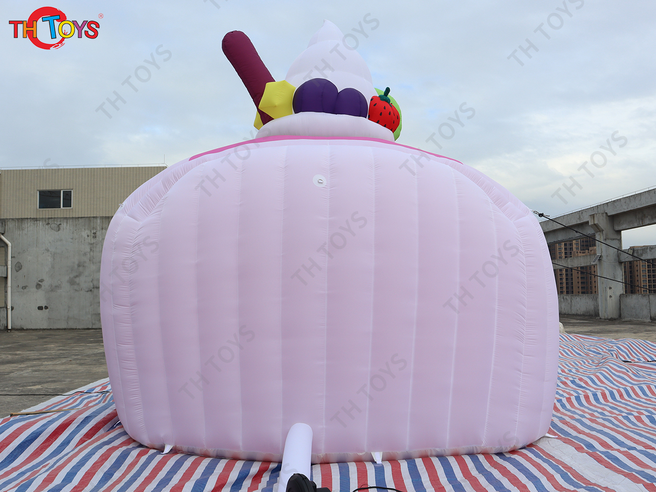 4x3m Pop Up Inflatable Ice Cream Kiosk Stand Booth for Decoration, Inflatable Ice Cream Selling Bar Tent