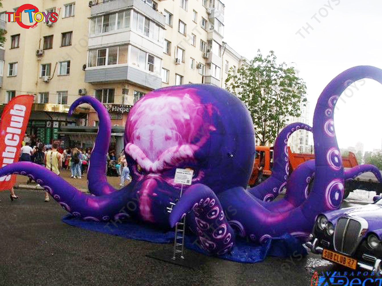Giant Inflatable Cartoon Octopus Air Blow Squid with Tentacles Nightclub Wall Decoration Halloween Event Advertising Props