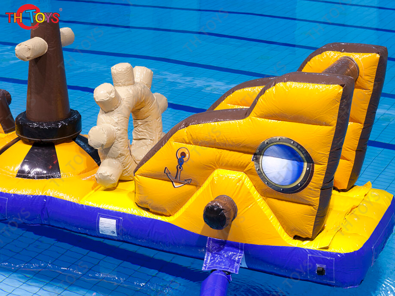 Inflatable Floating Water Obstacle Course,pirate ship commercial inflatable obstacle course on swimming pool