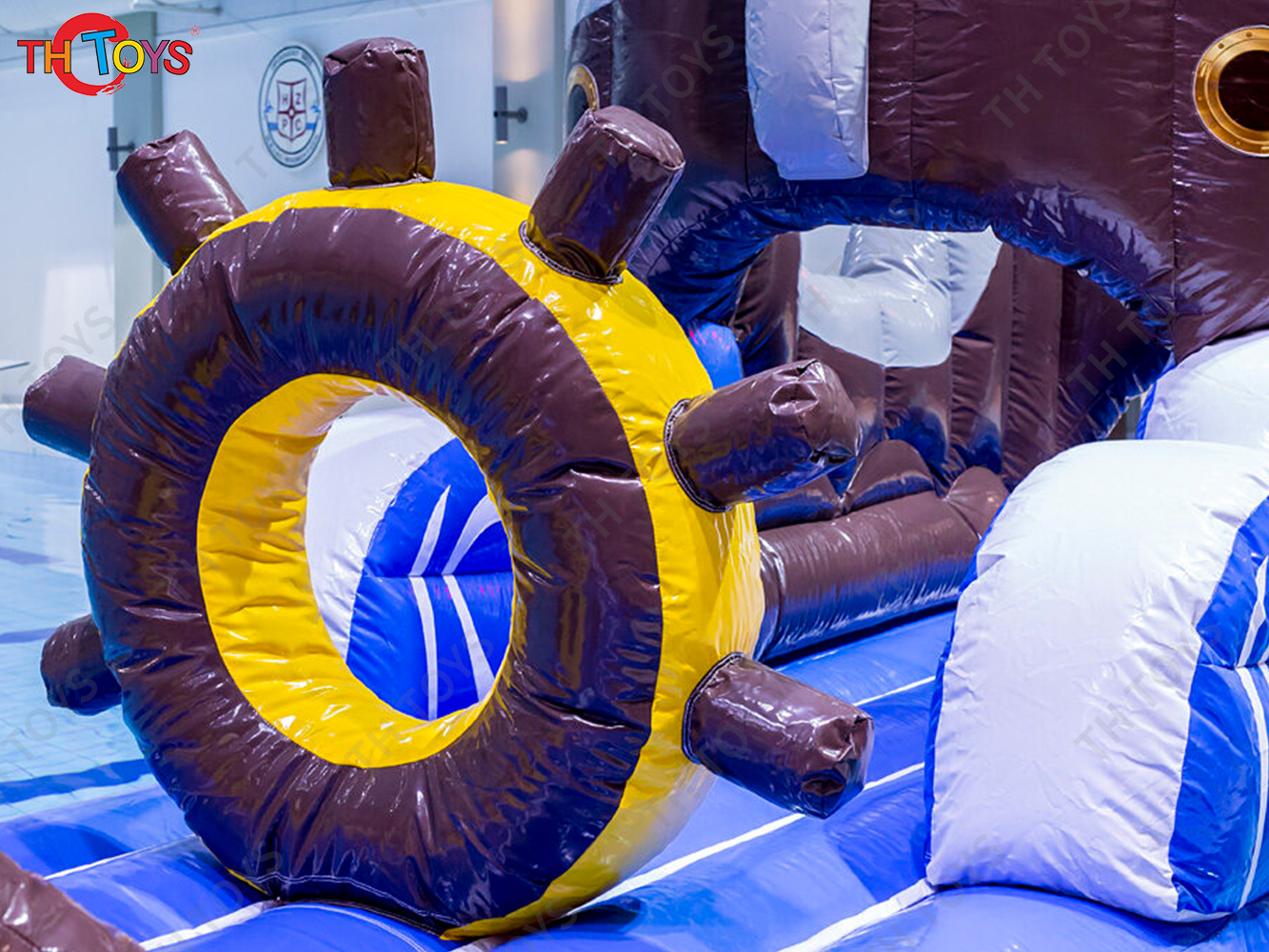Inflatable Floating Water Obstacle Course,pirate ship commercial inflatable obstacle course on swimming pool