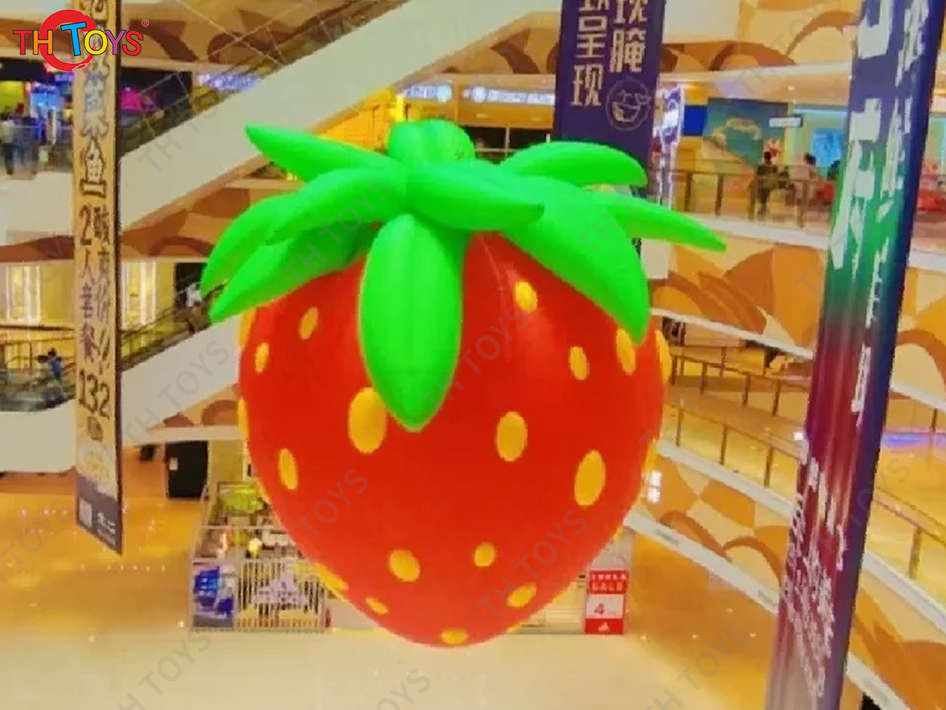 Outdoor Advertising 6mH Giant Inflatable Strawberry Balloon 3D Blow Up Strawberry Inflatables Air Balloon for Stage Decoration