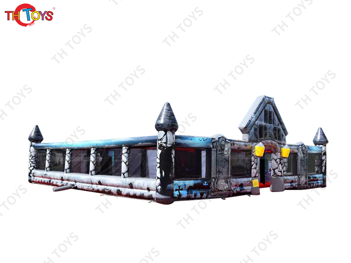 Inflatable Zombie Halloween Haunted House Laser Tag Maze Horrible Inflatable Ghost Puzzle labyrinth Game