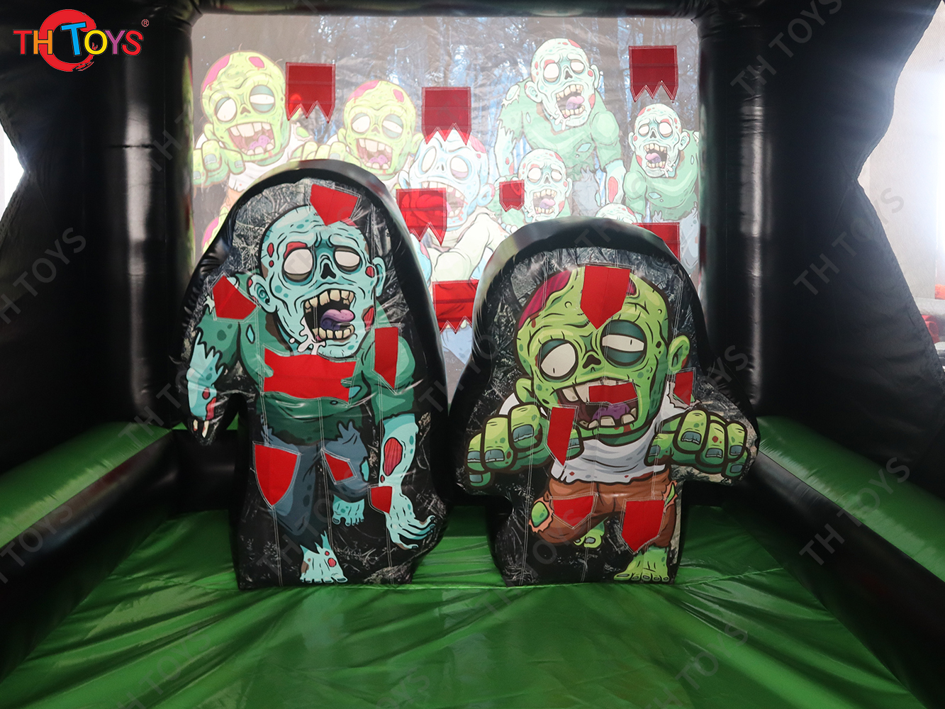 10x12ft Inflatable Zombie Attack Axe Throwing And Archery Shooting Game