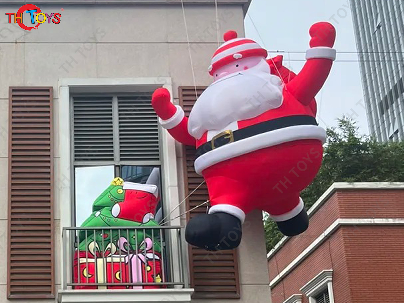 Merry Christmas Outdoor Giant Inflatable Santa Claus Commercial Inflatable Santa Old Man Model with Blower