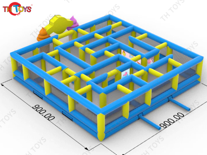 outdoor giant Ice Cream Inflatable Maze, customized inflatable Obstacle maze laser tag games for party