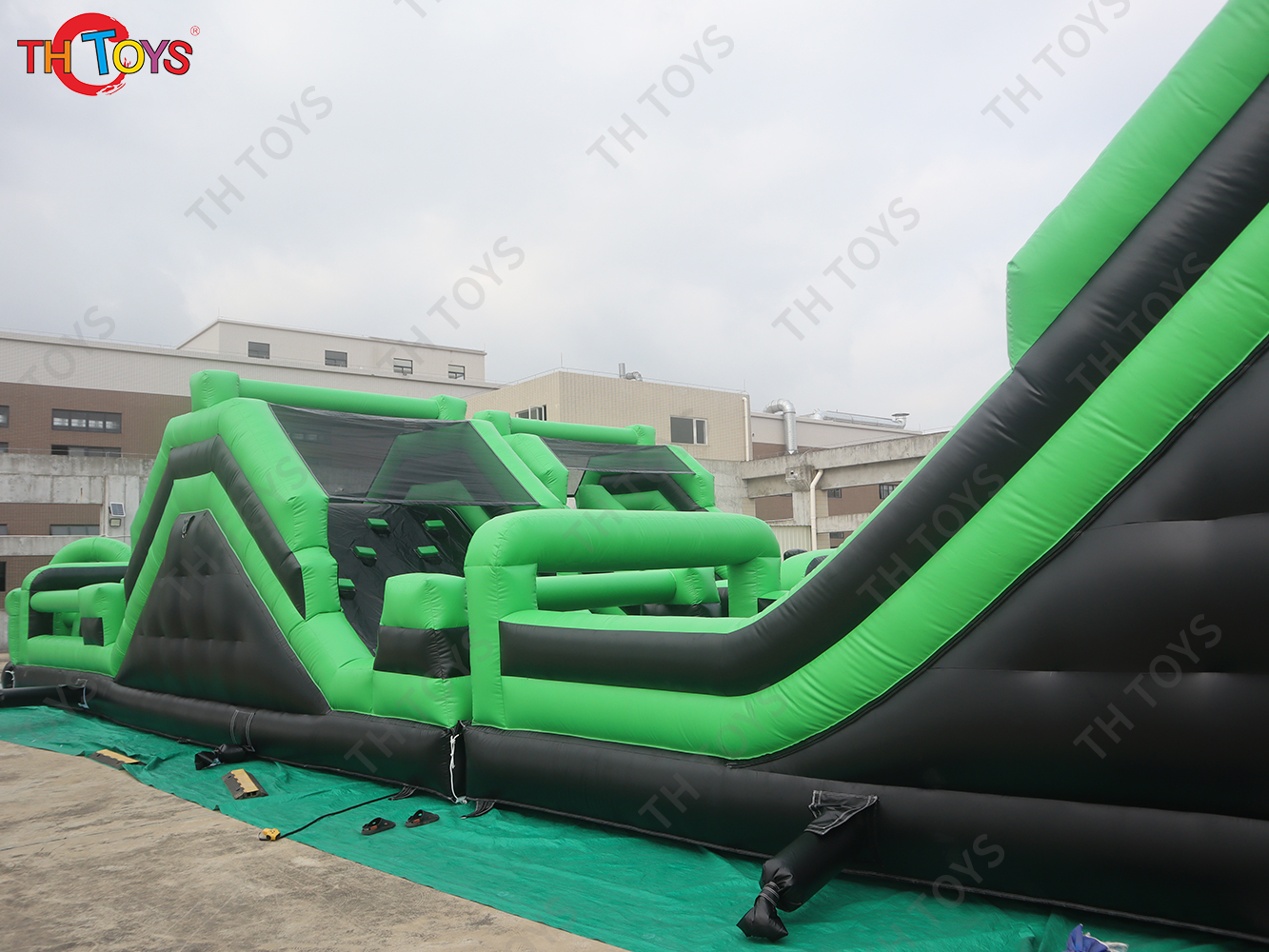 outdoor interactive challenge inflatable obstacle course, team work building sport games inflatable obstacle course bouncy slide