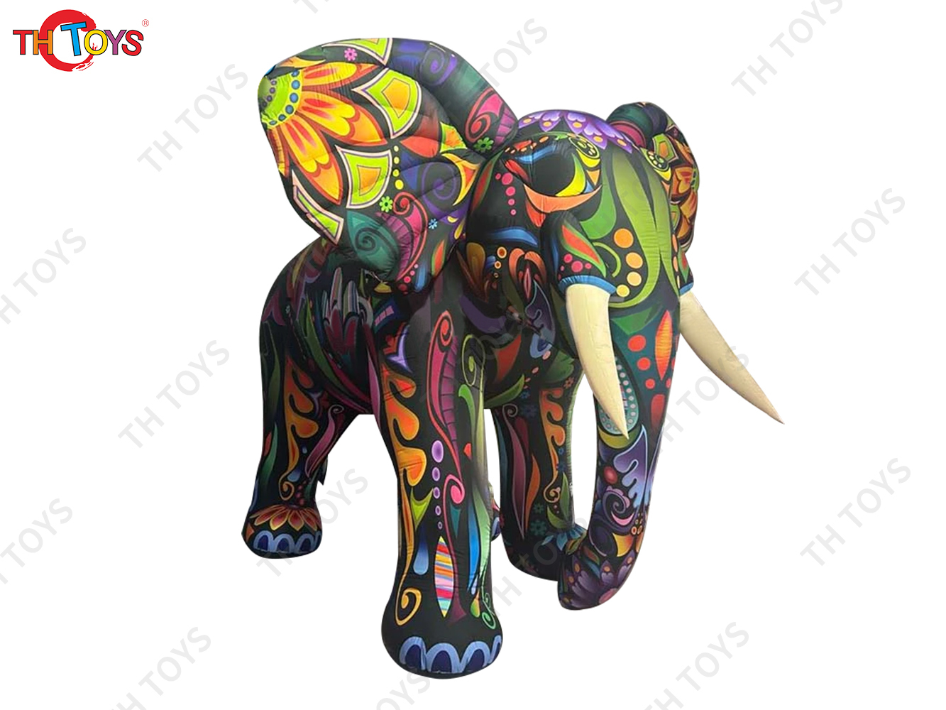 Colorful Giant Inflatable Elephant With Led Lights Large Inflatable  Animal Cartoon For Outdoor Advertising