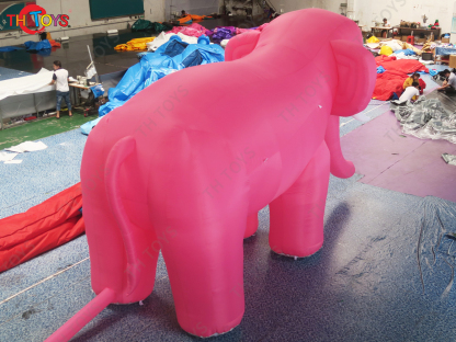Outdoor Advertising Inflatable Elephant Replica Ground Balloon Giant Pink Inflatable Elephant Model