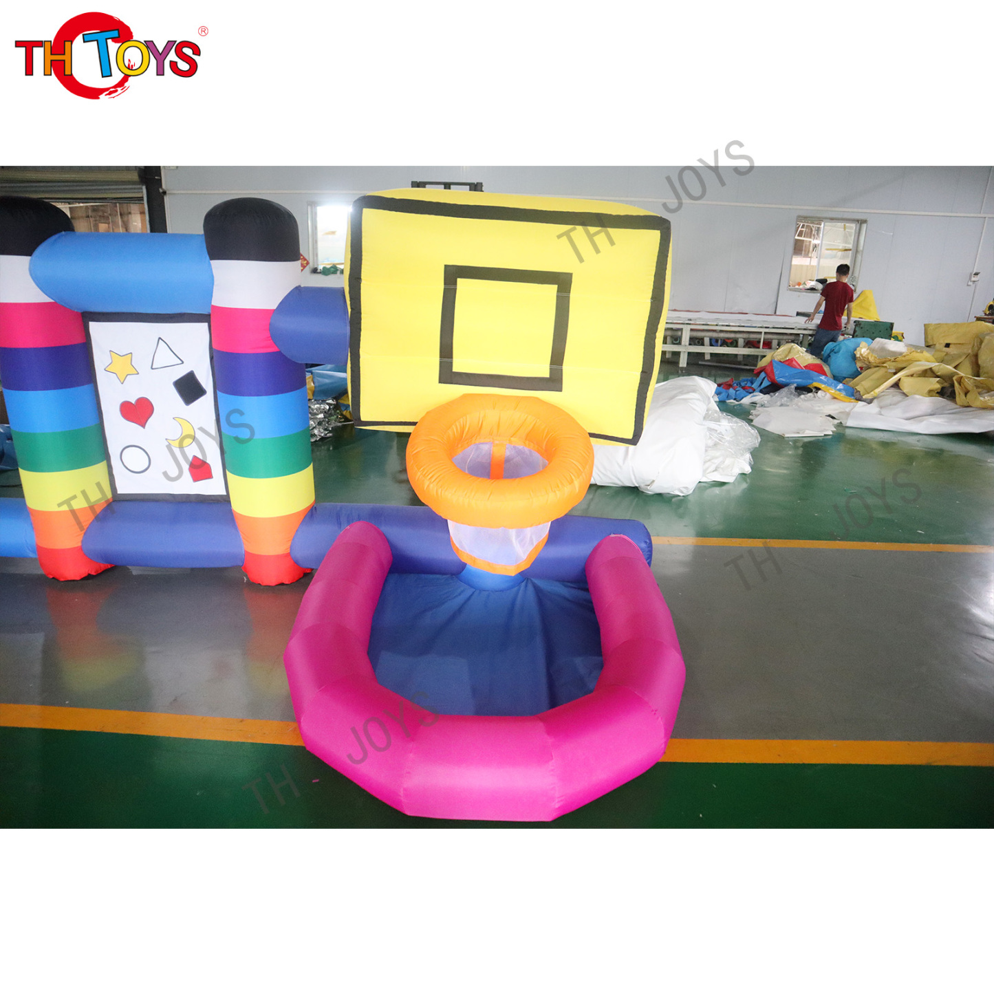 Latest 3-in-1 Modular Game Inflatable Carnival 3 in 1 Sports Zone Interactive Game for Kids Adults