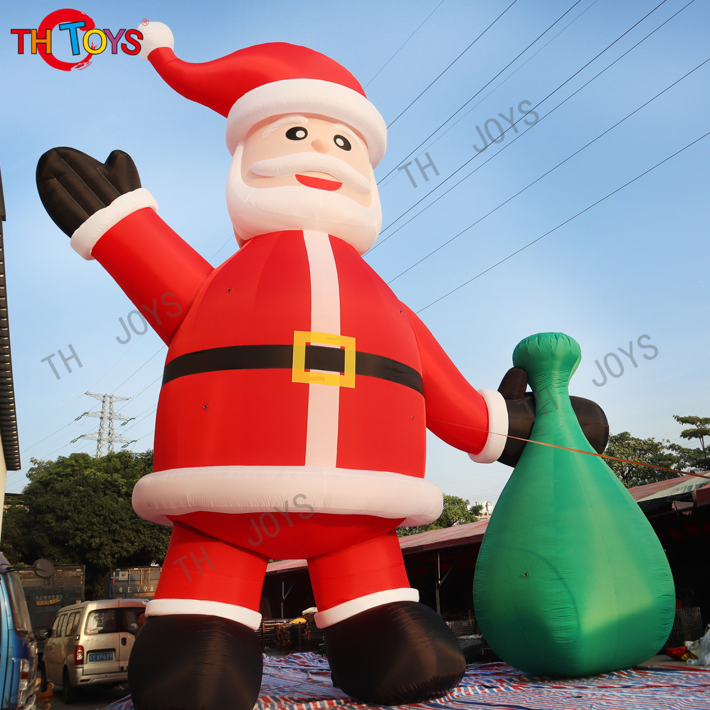 Custom Huge Inflatable Santa Yard Giant Christmas Ornaments Inflatable Santa Claus For Christmas Decoration