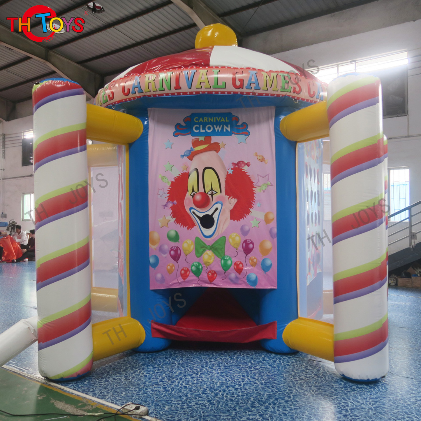Outdoor commercial grade kids interactive carnival games inflatable 5 in 1 world sport game