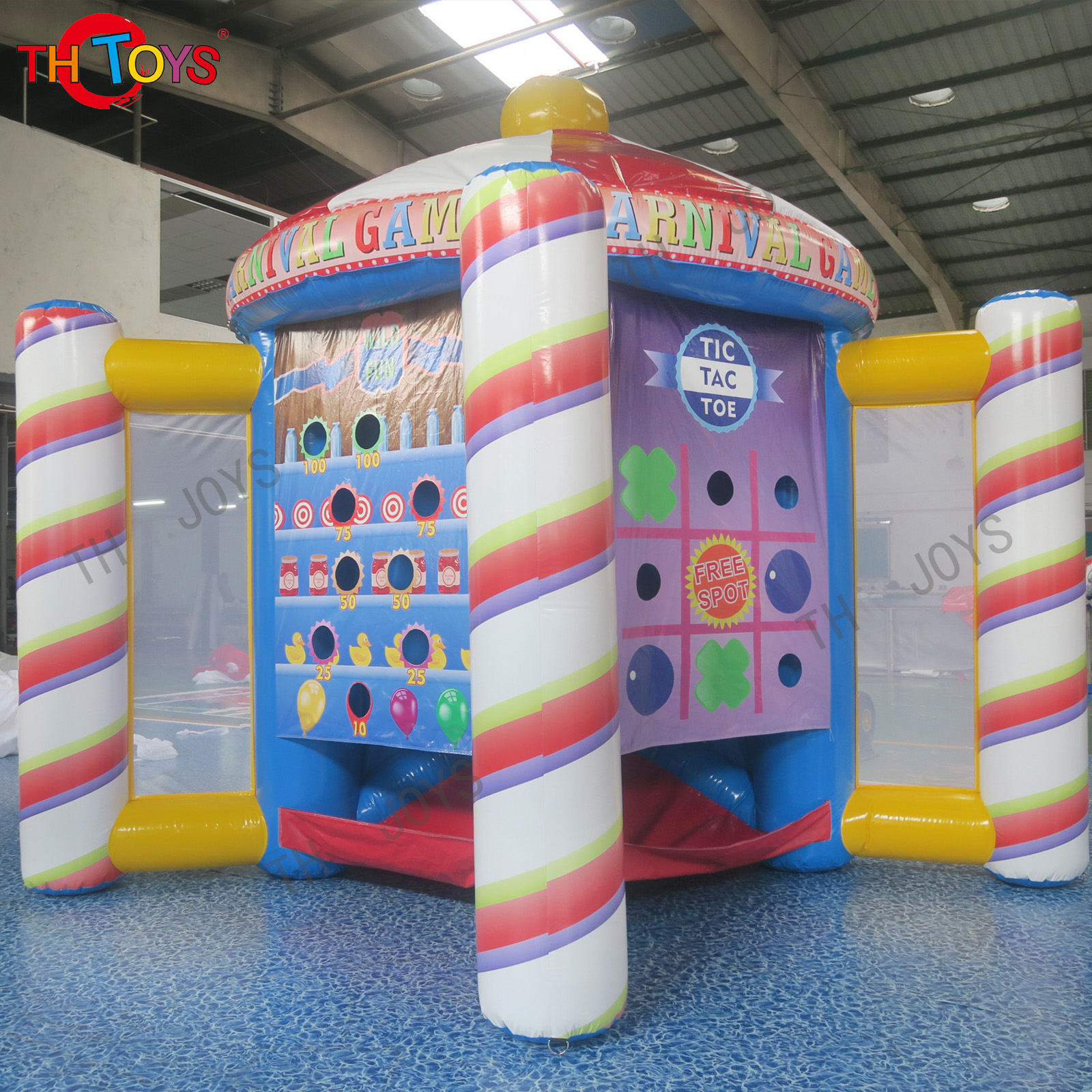 Outdoor commercial grade kids interactive carnival games inflatable 5 in 1 world sport game