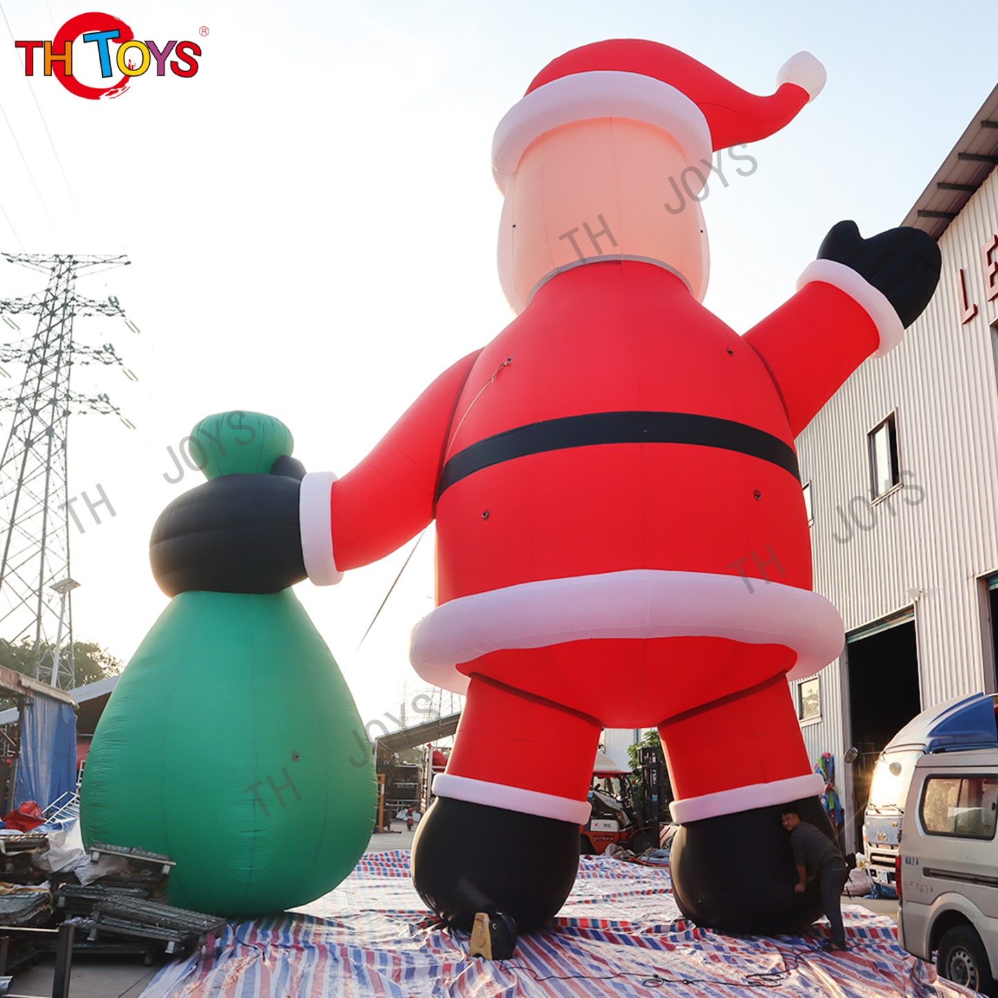 Custom Huge Inflatable Santa Yard Giant Christmas Ornaments Inflatable Santa Claus For Christmas Decoration