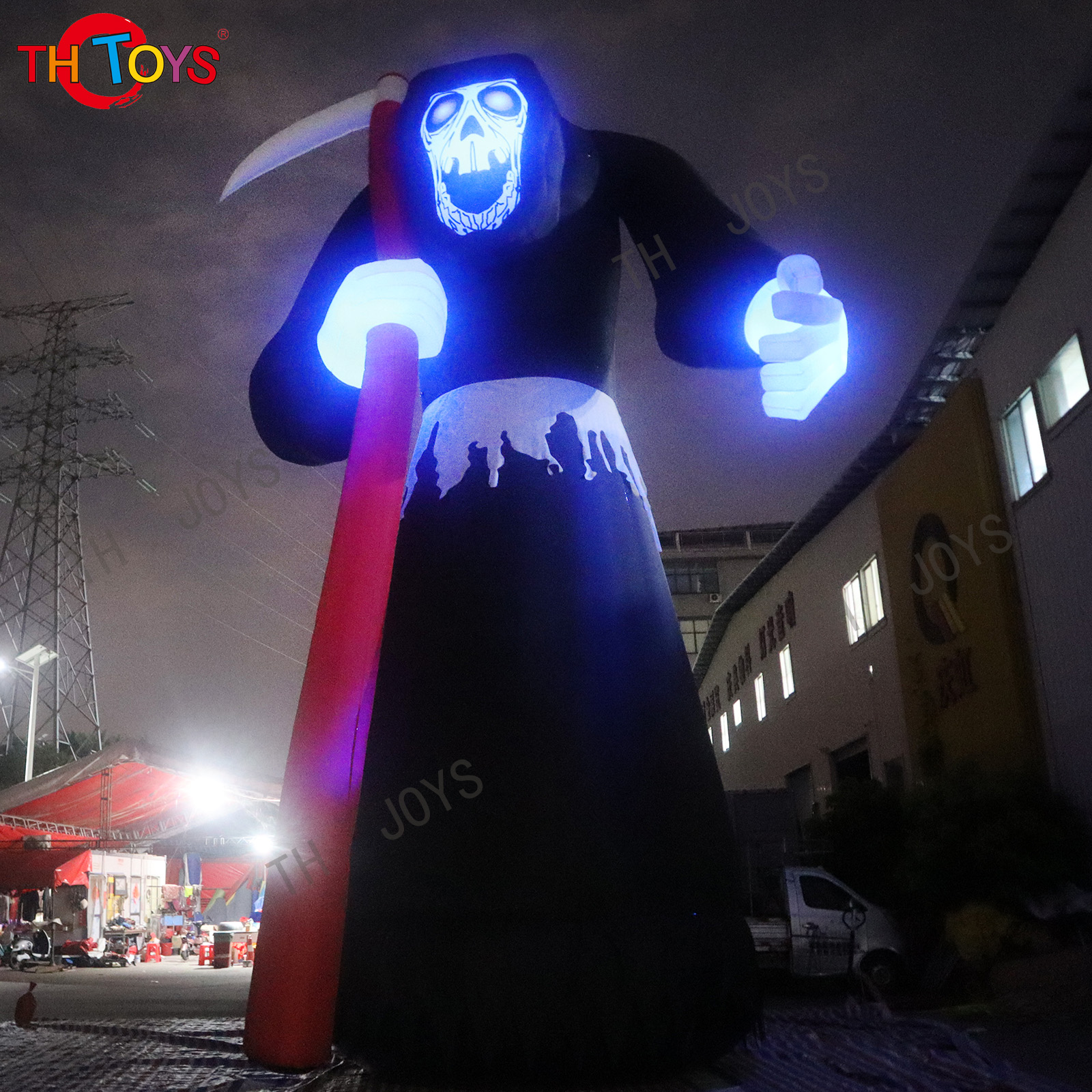 inflatable halloween grim reaper model giant reaper carry skeleton halloween inflatables with led light