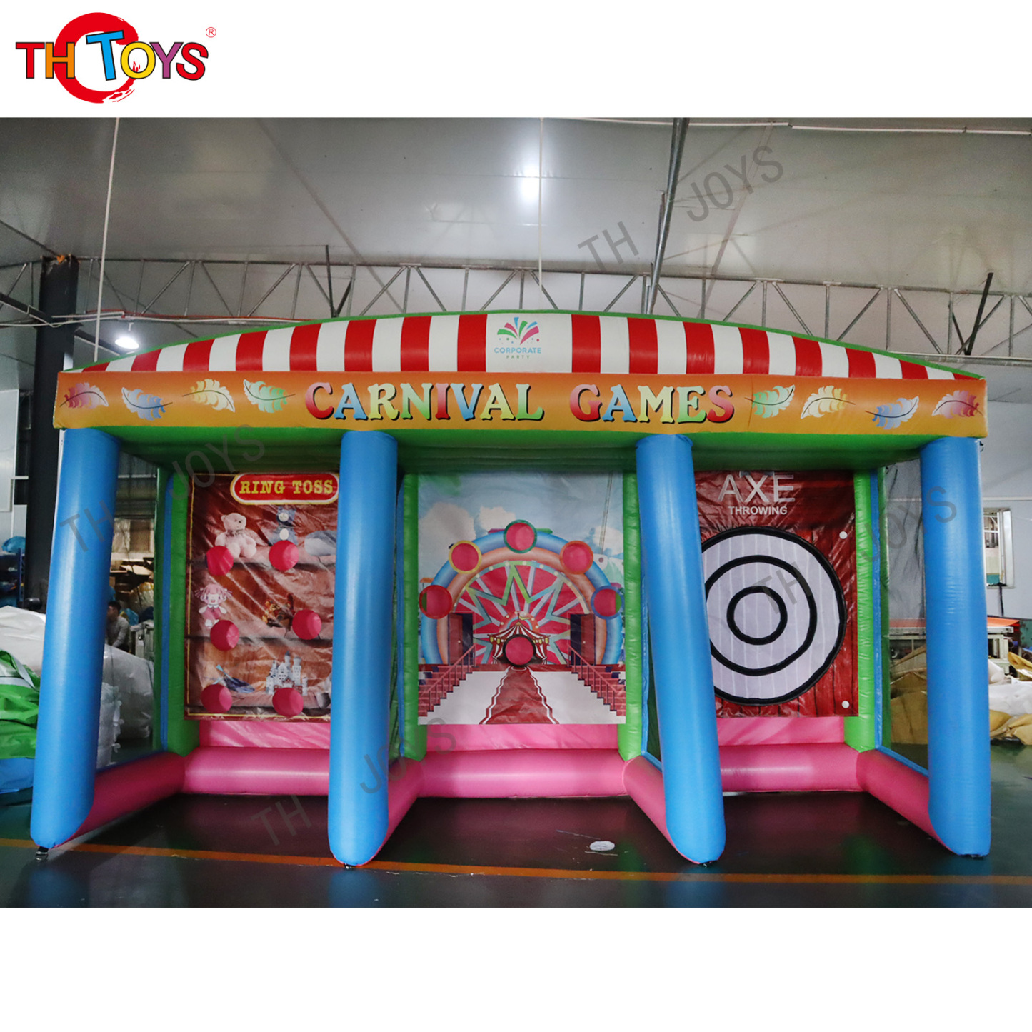 Outdoor Large Carnival Games Inflatable Darts Soccer Field 3 In 1 Shooting Sport