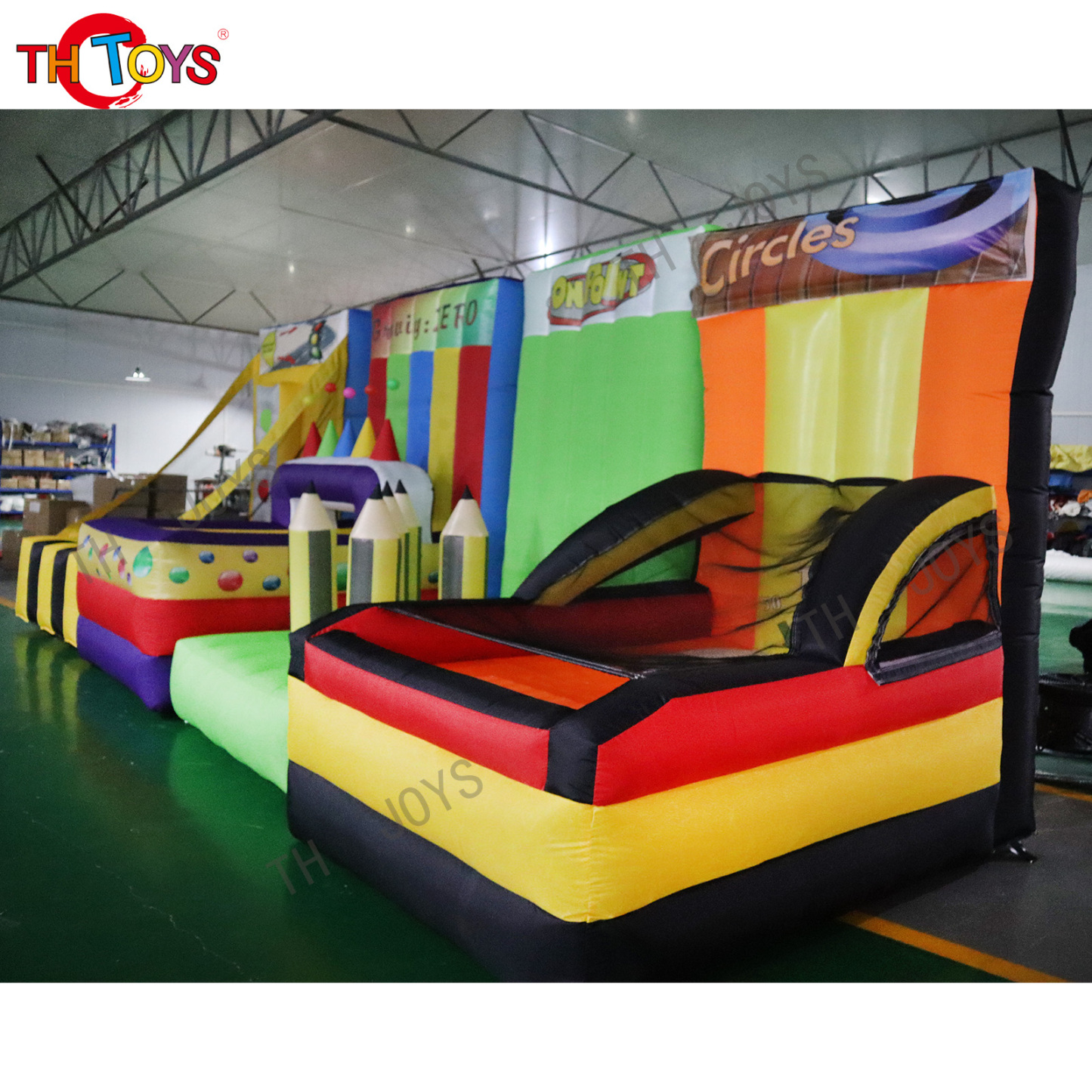 Free shipping 4 in 1 carnival inflatable sport game basketball dart board hoopla games for sale