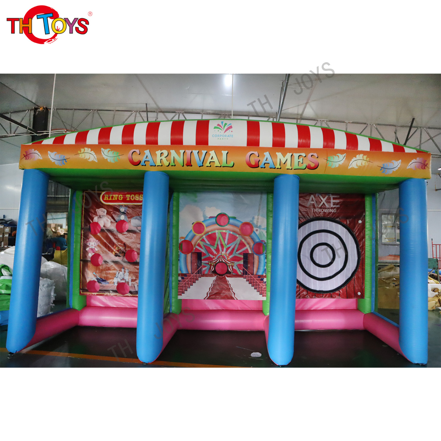 Outdoor Large Carnival Games Inflatable Darts Soccer Field 3 In 1 Shooting Sport