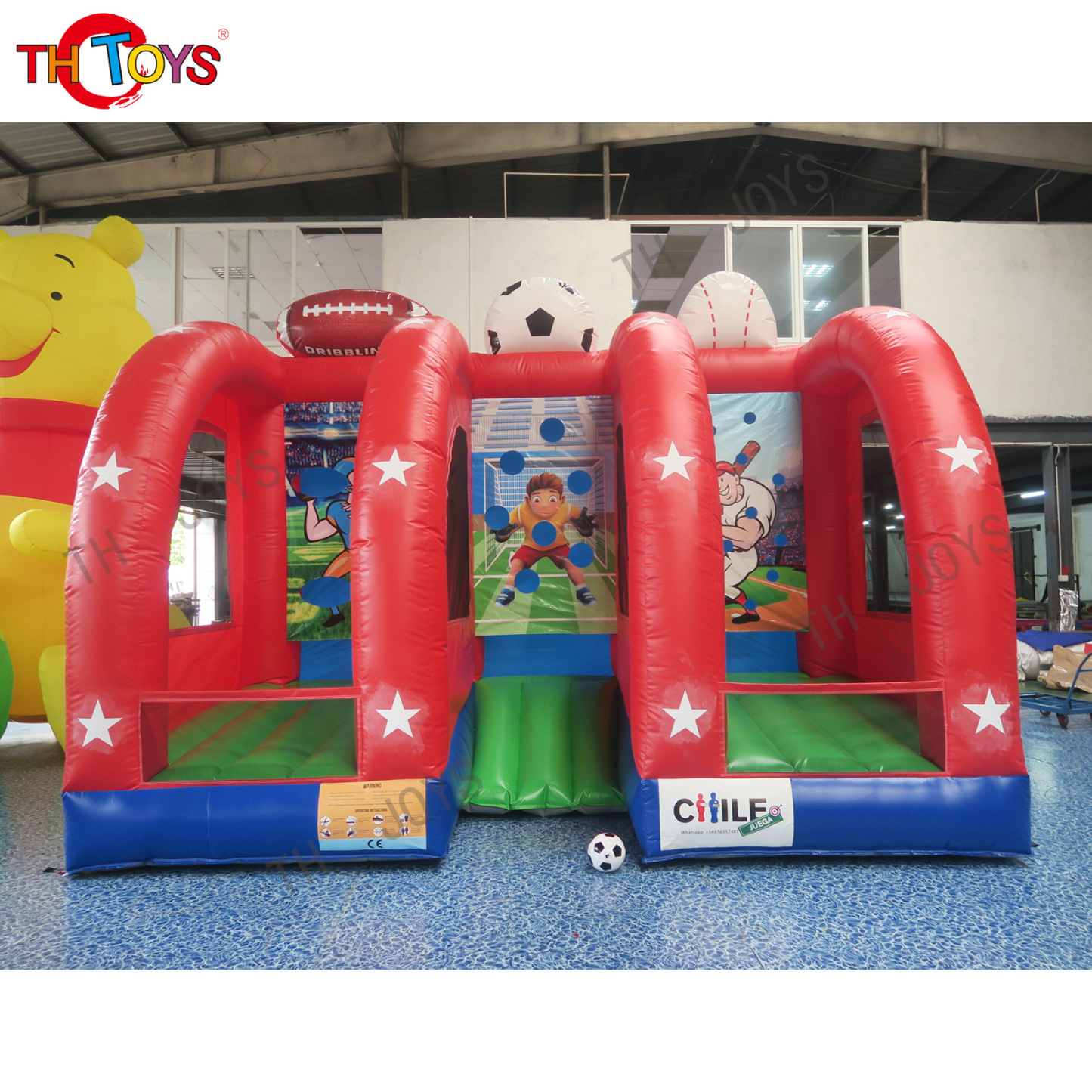 Indoor outdoor carnival sport 3 in 1 inflatable games for events