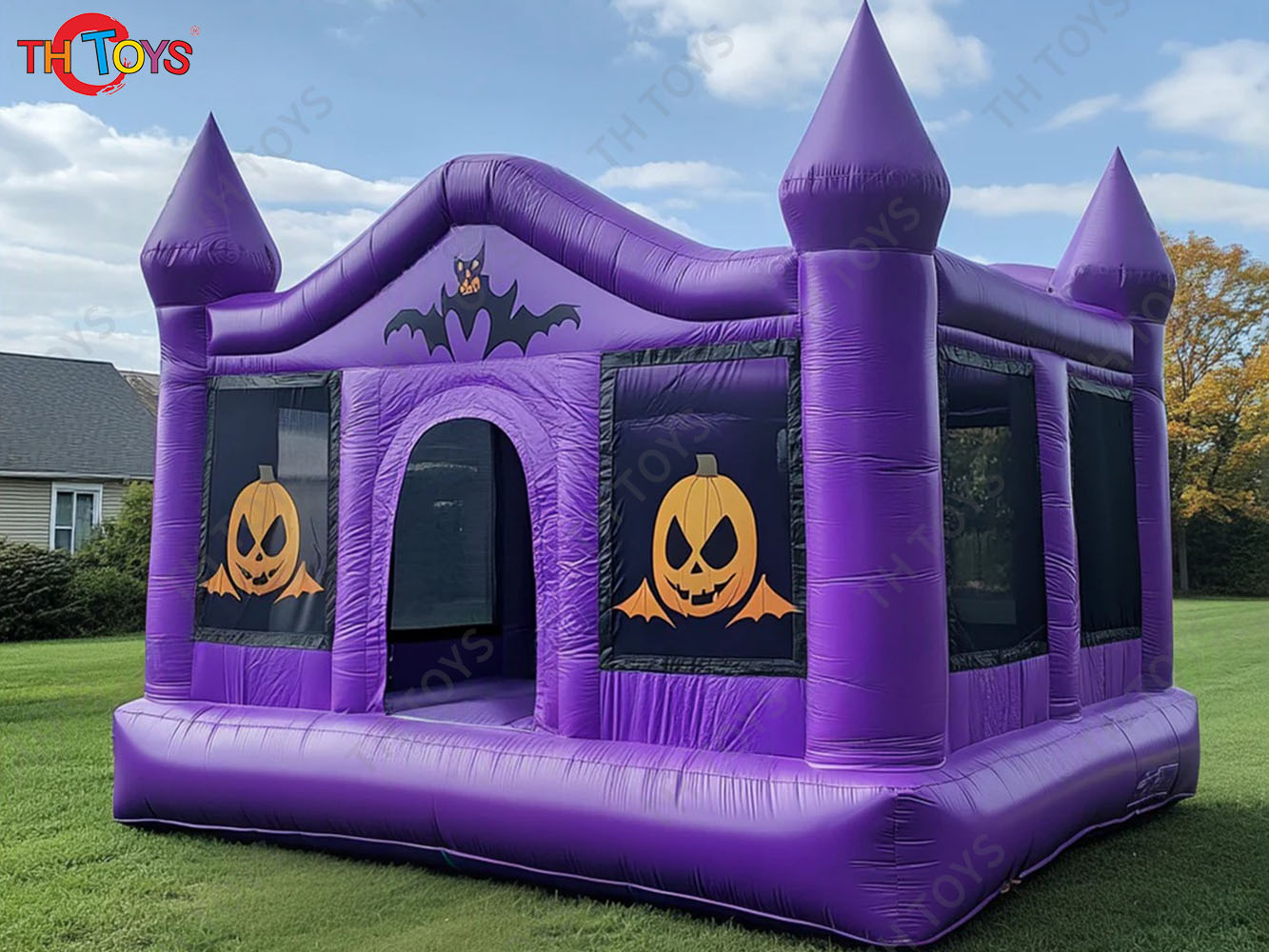 Backyard Halloween Bouncer Pumpkin Inflatable Bounce House