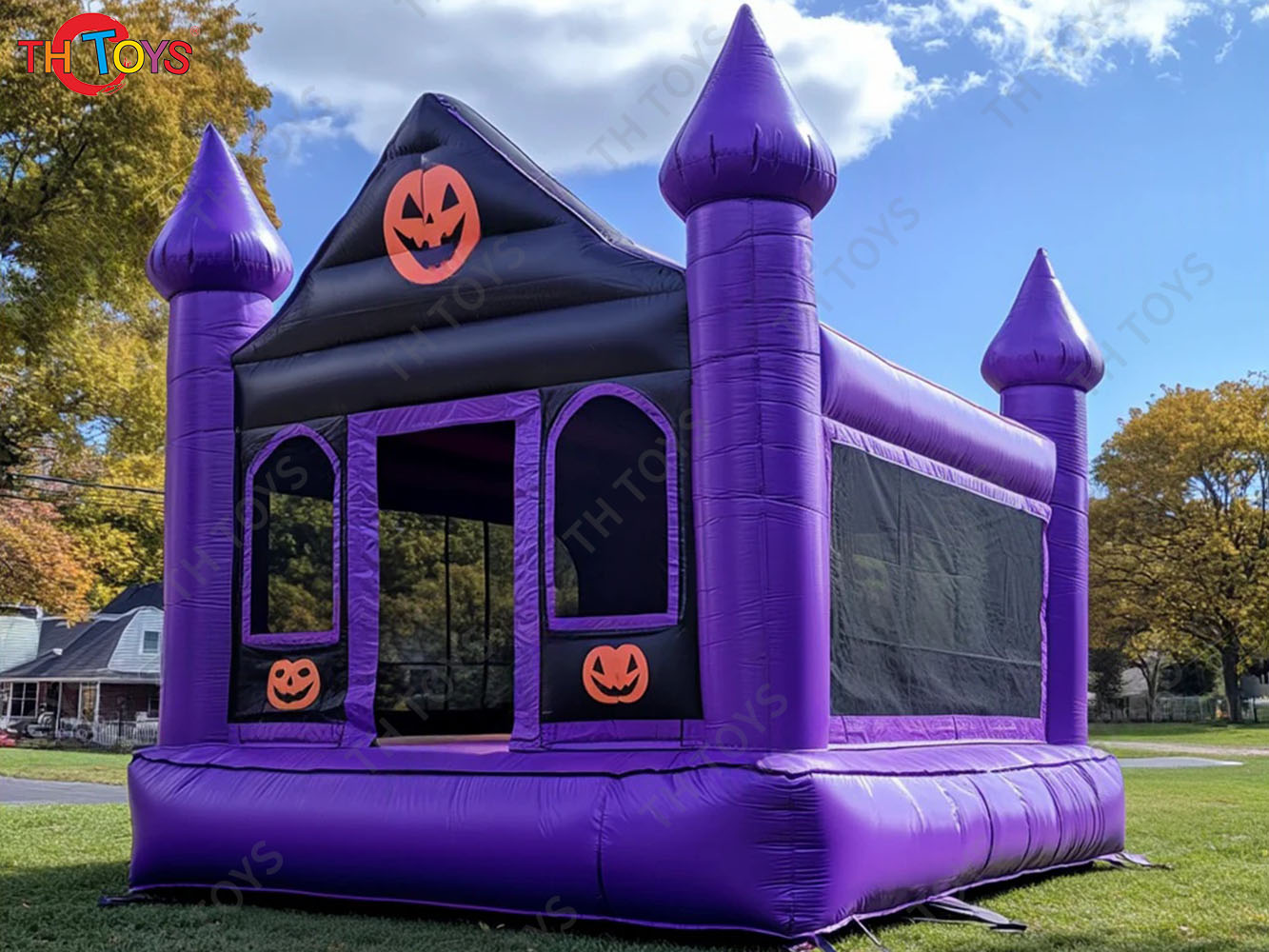 Backyard Halloween Bouncer Pumpkin Inflatable Bounce House