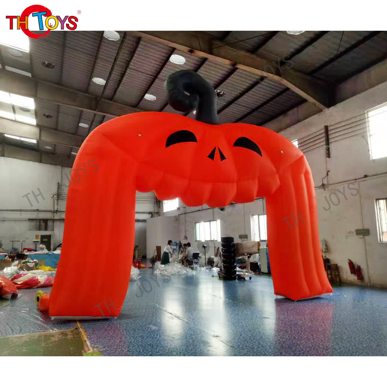 Advertising Halloween Event Outdoor Decoration Inflatable Arch with Witch and Pumpkin for Haunted House