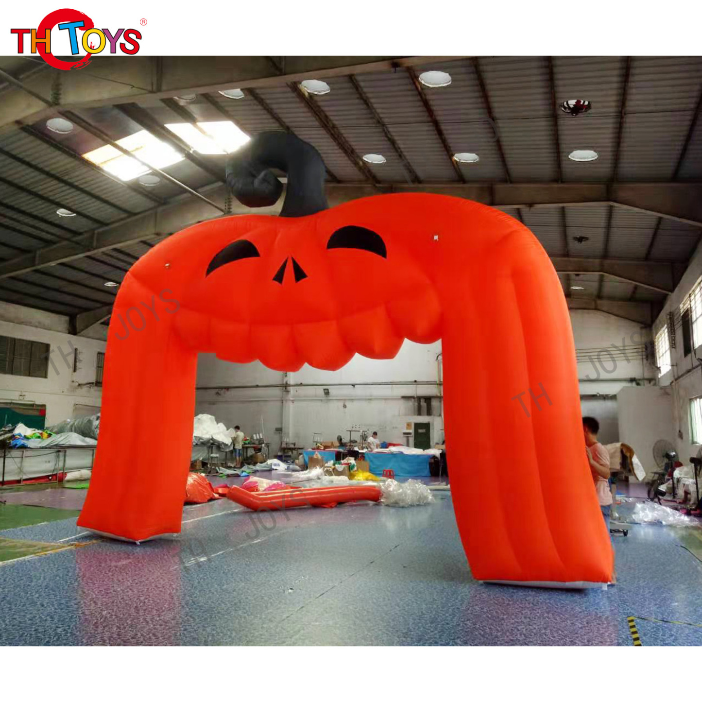 Advertising Halloween Event Outdoor Decoration Inflatable Arch with Witch and Pumpkin for Haunted House