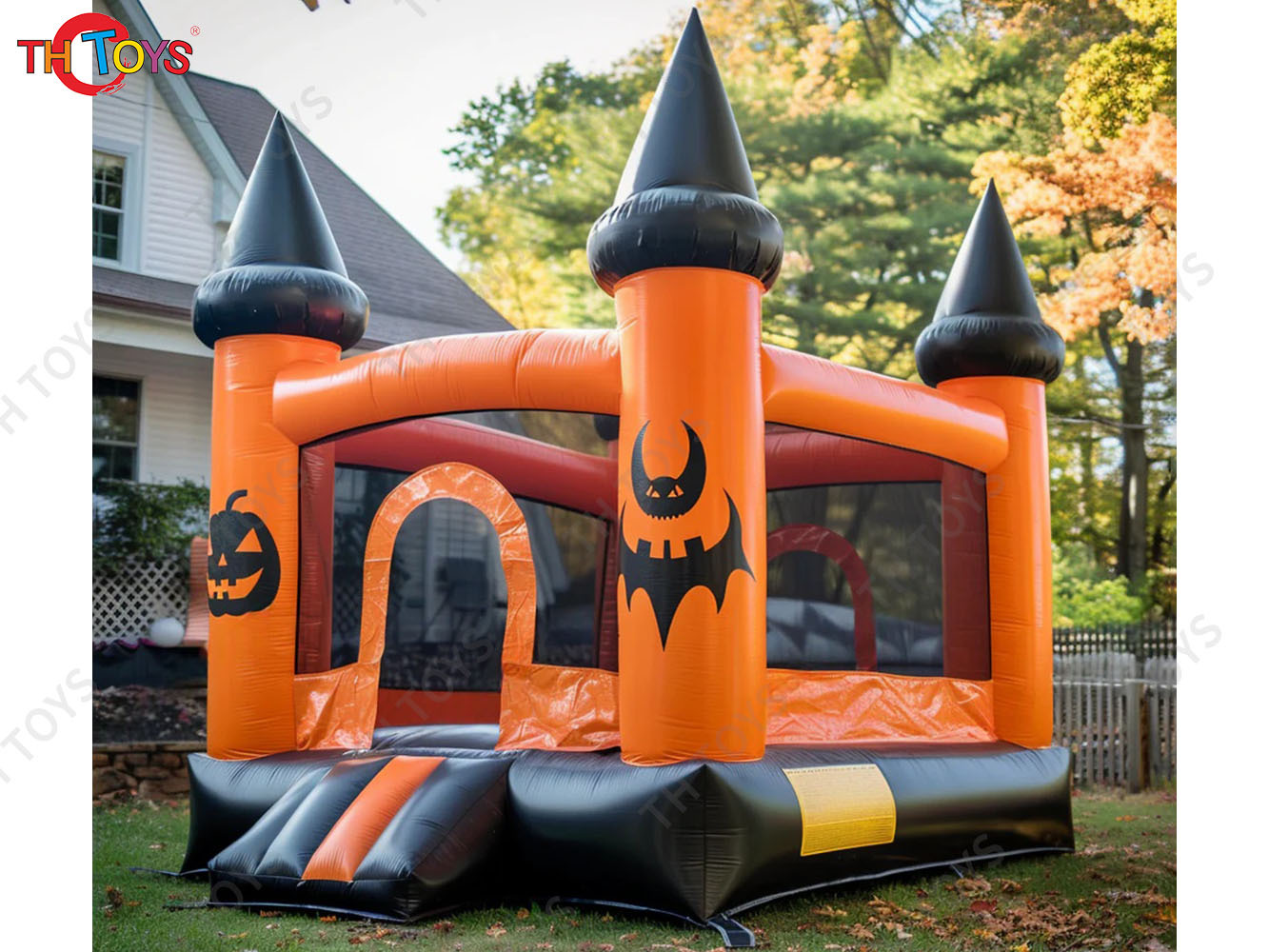 Backyard Halloween Bouncer Pumpkin Inflatable Bounce House