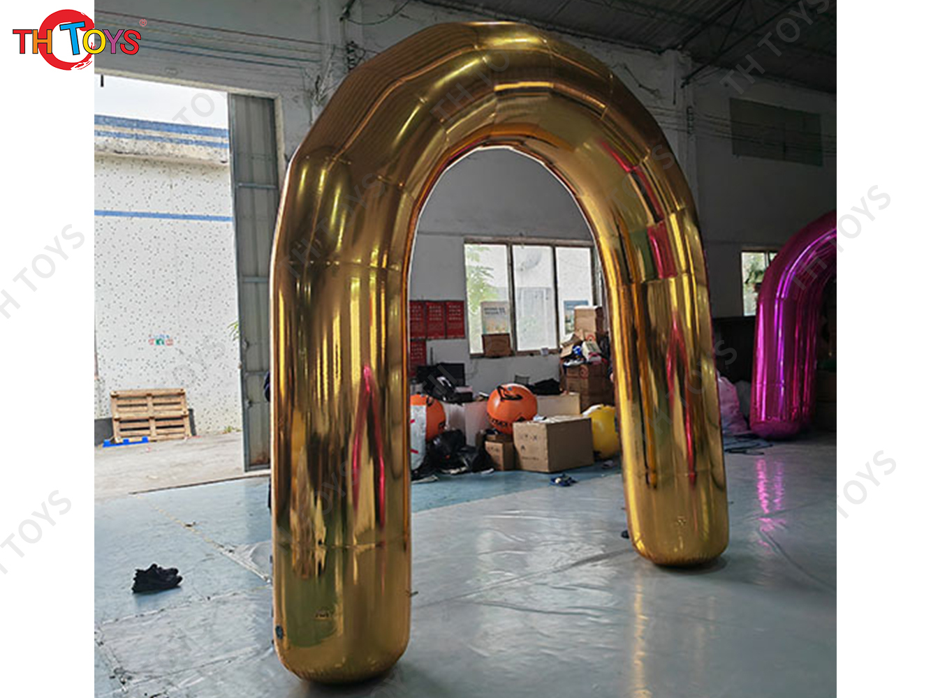 Commercial Silvery Inflatable Mirror Arch Beautiful Golden Inflatable Wedding Arch For Decoration Holiday Carnival Event