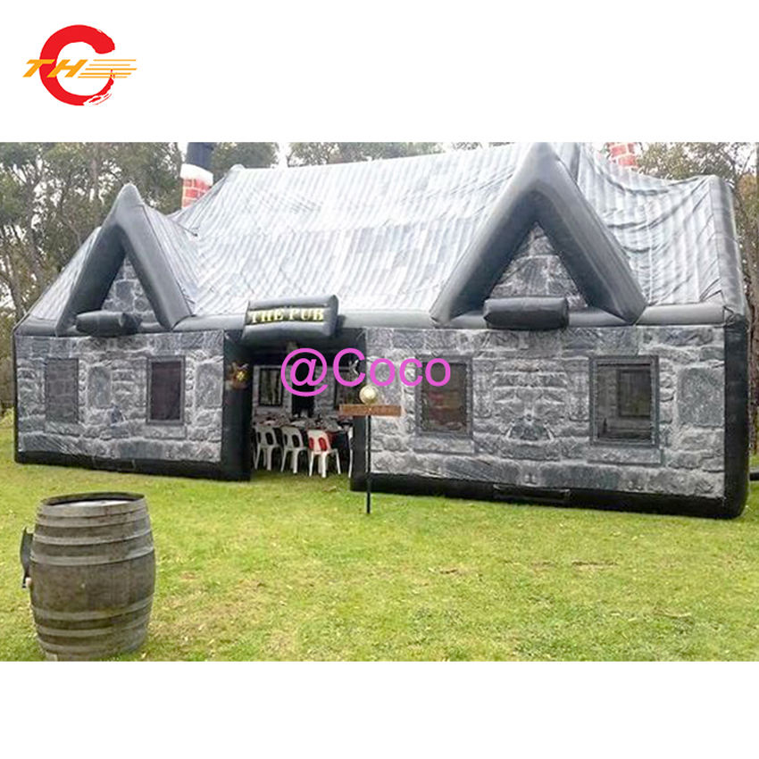 free air ship to door,Used Party Inflatable Pub,10x5x5m Outdoor durable inflatable serving bar,Inflatable Pub Tent For sale