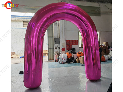 Commercial Silvery Inflatable Mirror Arch Beautiful Golden Inflatable Wedding Arch For Decoration Holiday Carnival Event