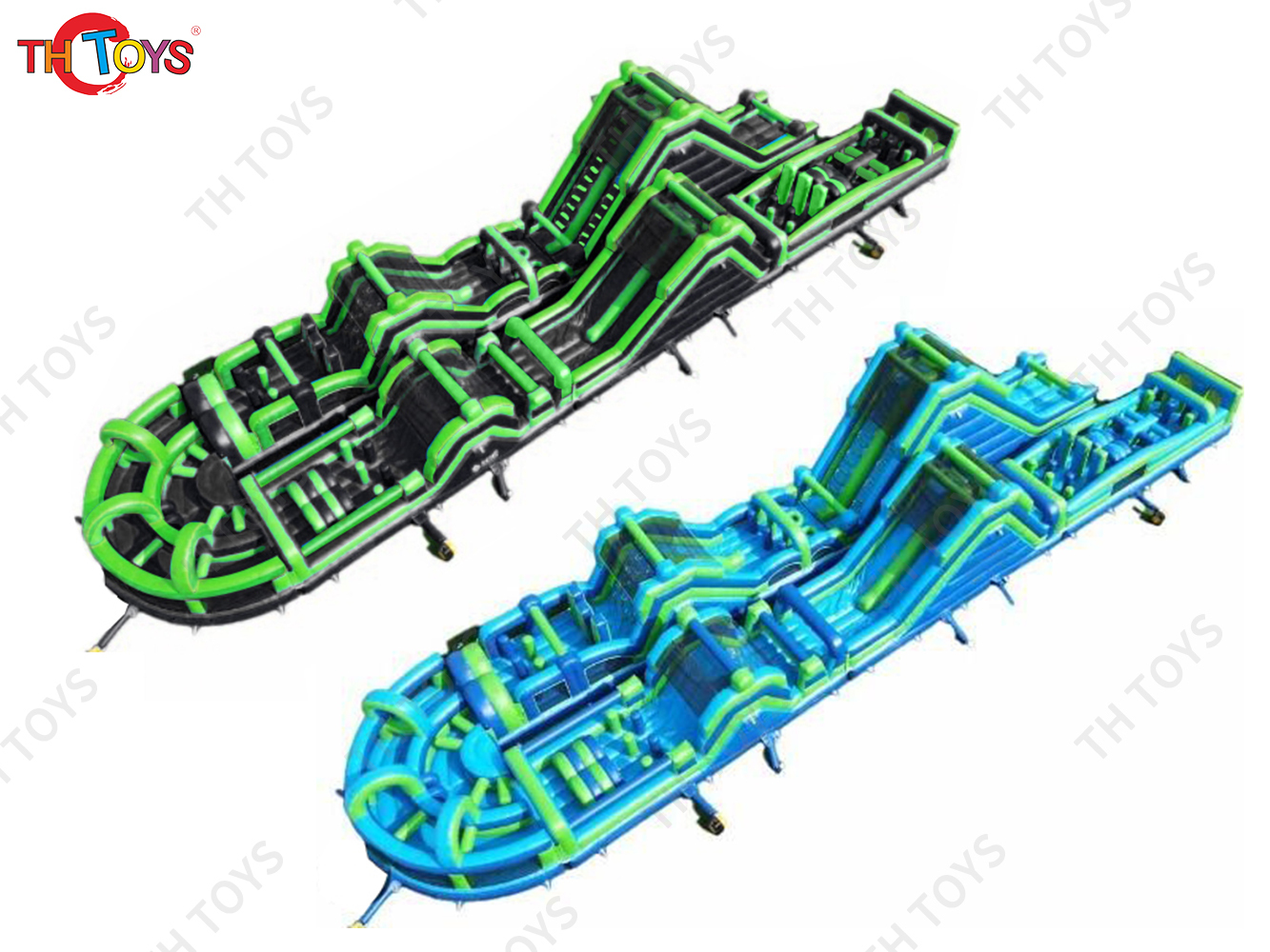 outdoor interactive challenge inflatable obstacle course, team work building sport games