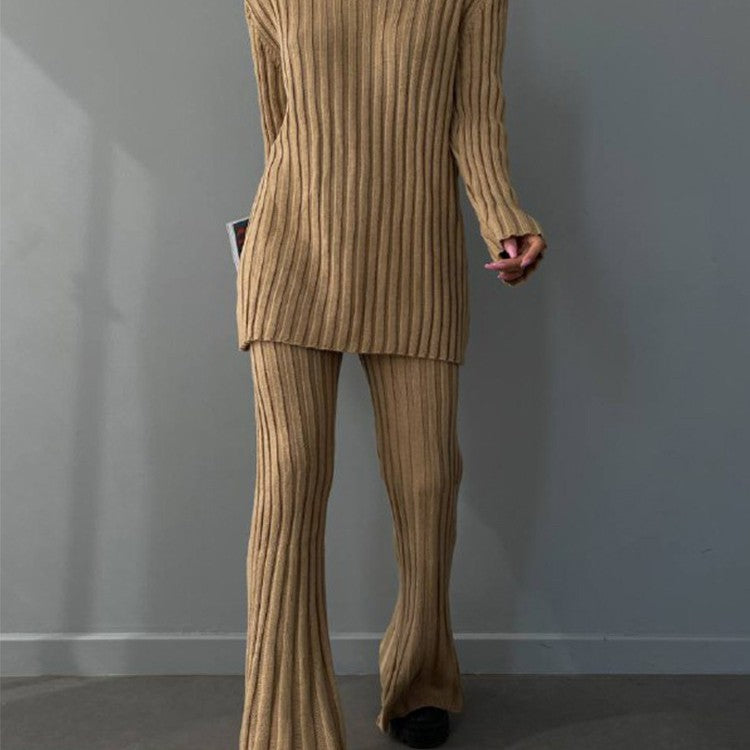 Pullover Sweater Pants Wool Two-piece Suit