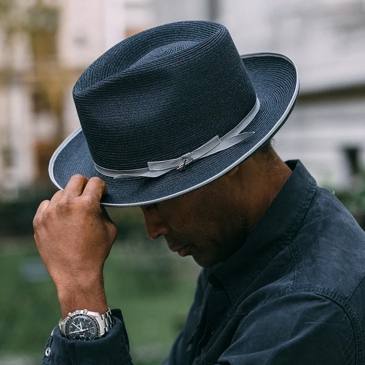 STRATOLINER HEMP FEDORA -Navy