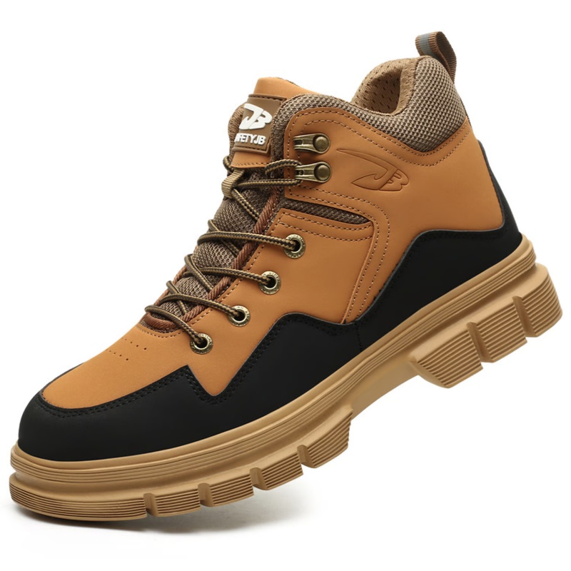 (⏰Limited Time Sale 70% OFF) Men's Steel Toe Work Safety Boots - Waterproof, Slip-resistant, Puncture-resistant, Smash-resistant - Orthopedic, Arch support, Wide toe, Ankle support