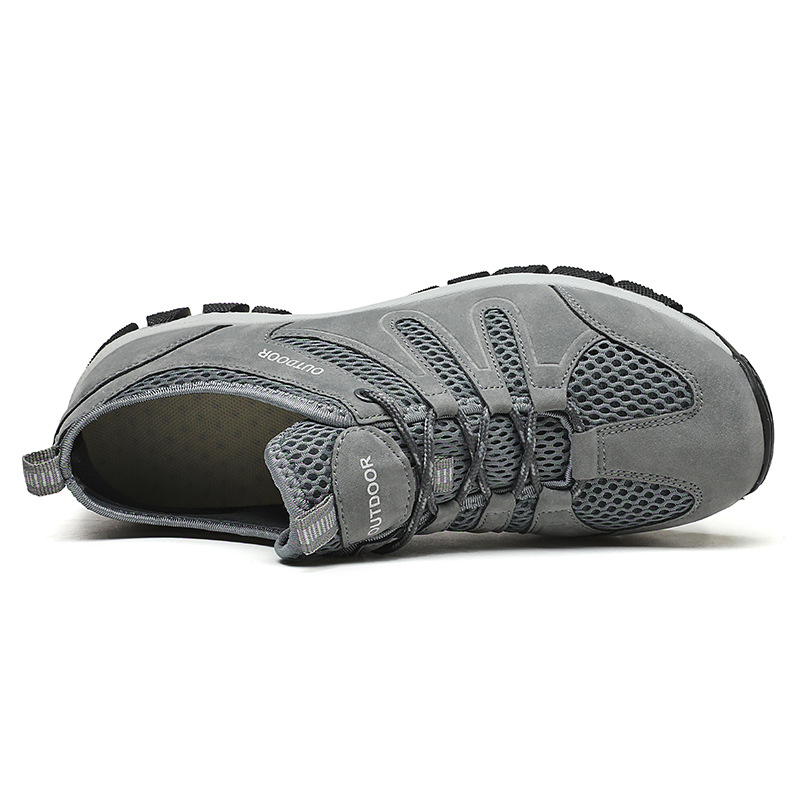 Men's Genuine Leather Breathable Lightweight Arch Support Hiking Orthopedic Shoes