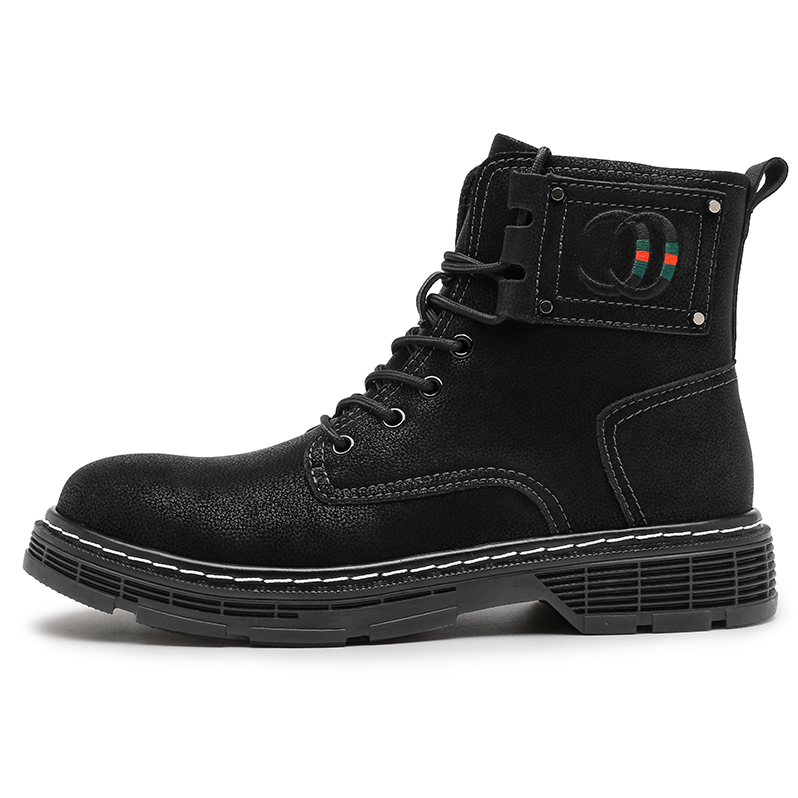 Men's Fashion Classic Work Side Zipper Cowhide Leather Waterproof Ankle Protection Boots