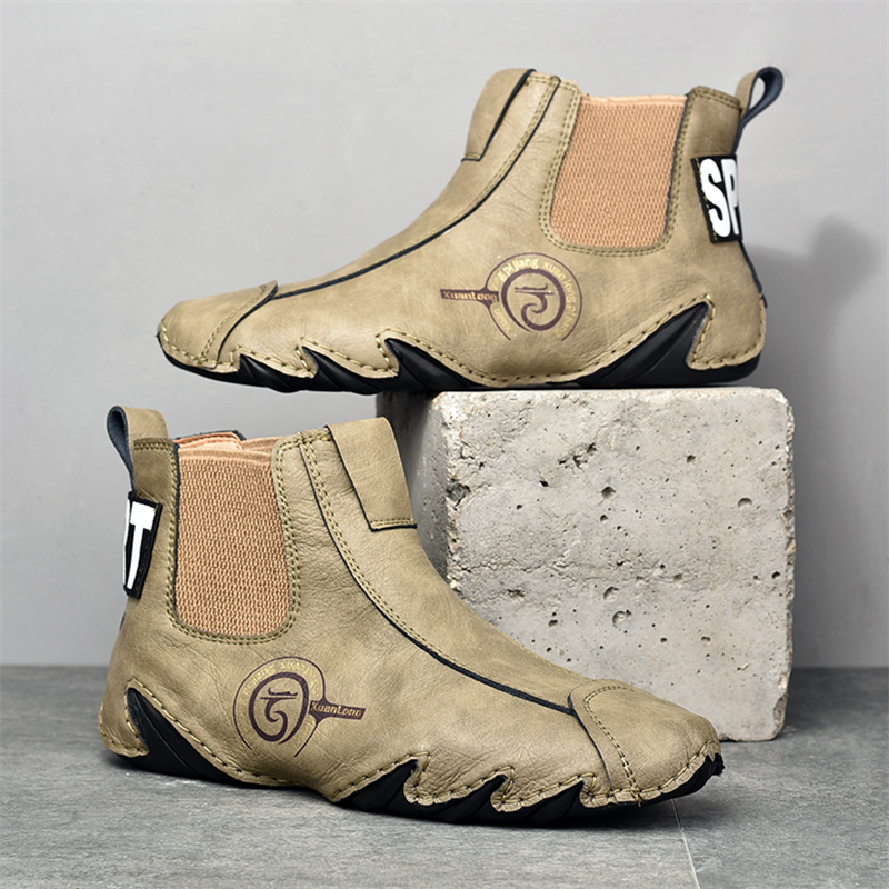 🔥🚀 Hot Sale! Limited Stock! 🌟👟💥Men's Casual Soft Cowhide Slip-on Ankle Boots