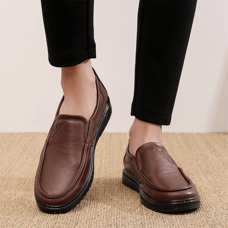 Men's Faux Leather Wide Feet Casual Slip-On Loafers