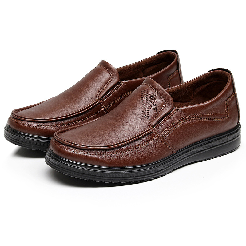 Men's Faux Leather Wide Feet Casual Slip-On Loafers
