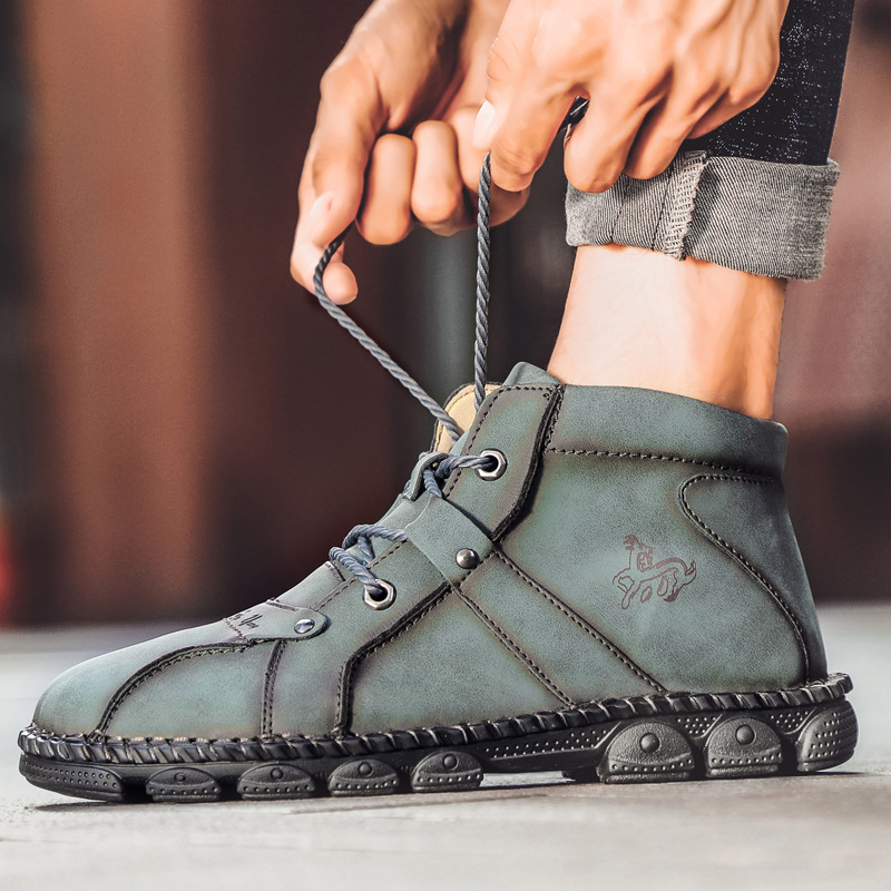 MEN'S COMFORTABLE LEATHER OUTDOOR WORK BOOTS