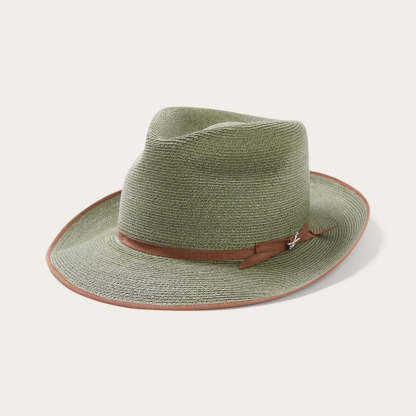 STRATOLINER HEMP FEDORA -SAGE[BUY 2 FREE SHIPPING & BOX PACKING]