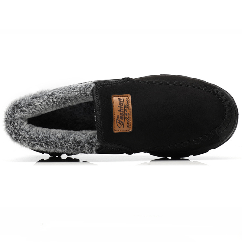 🎉Men's Warm Comfortable Arch Support Waterproof Fleece Cow Leather Snow Boots