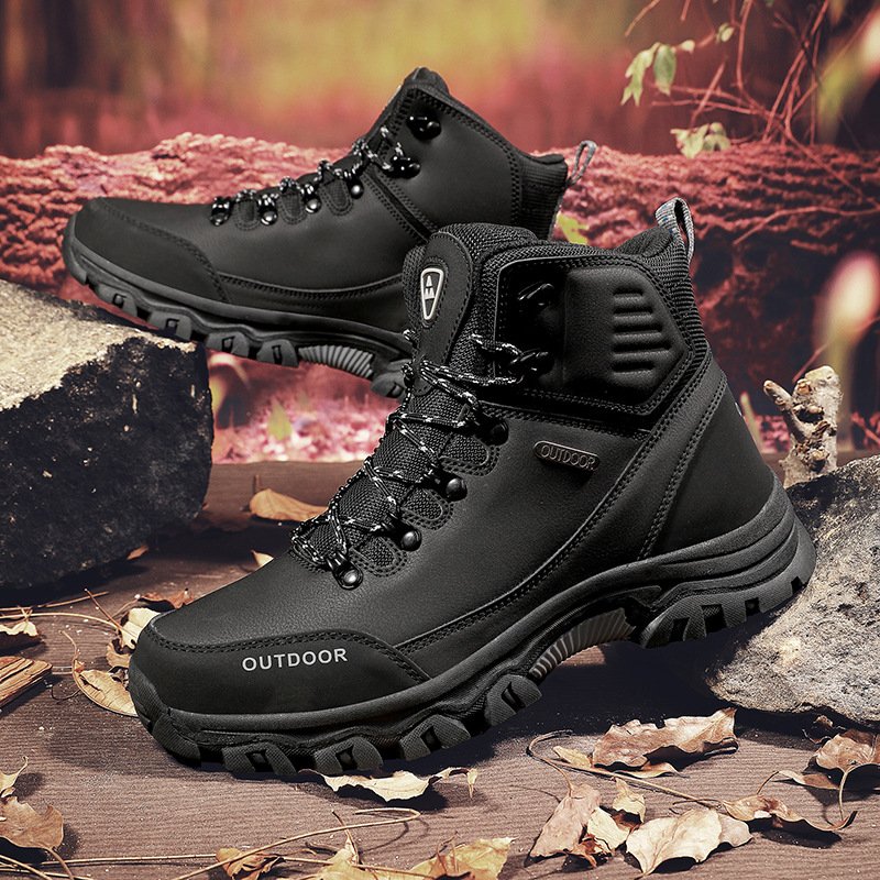 (⏰CLEARANCE SALE 70% OFF) Men's High Top Lace-Up Boots, Outdoor Waterproof Non-Slip Anti-Puncture Orthopedic Comfortable Hiking Mountaineering Walking Boots for Daily Life, Work and Sports