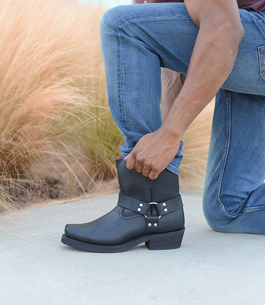 MEN'S BUCKLE CAVED ANKLE BOOTS