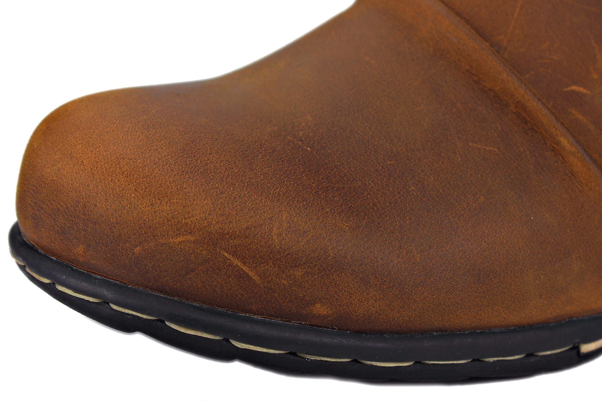 Men's Leather Vintage Buckle Side Zipper Boots