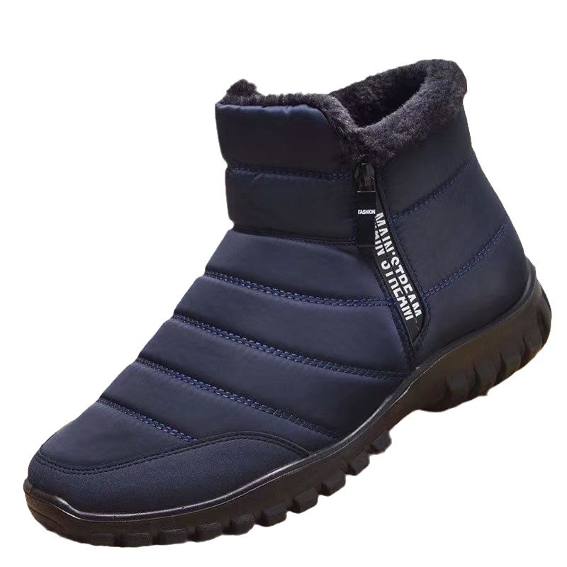 Men's Double Zipper Waterproof Non-slip Thick Warm Snow Boots